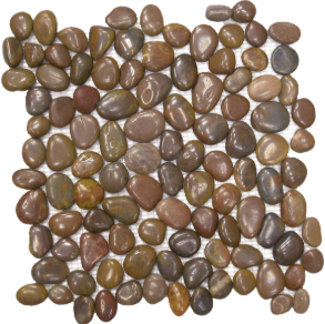 Brown Polished Pebble Interlocking - stone tile